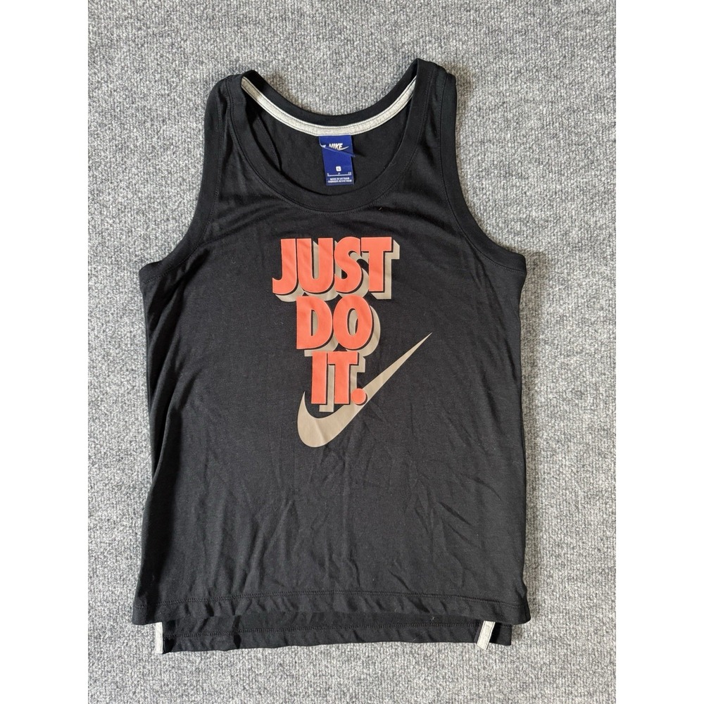 NIKE Just Do It Tank Top Womens Size SMALL Black Sleeveless 890752-011